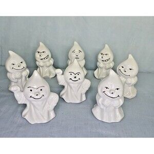 Halloween Ghost Figurines SPOOKY SCARIES Hand Painted/Sculpted Porcelain VTG '92